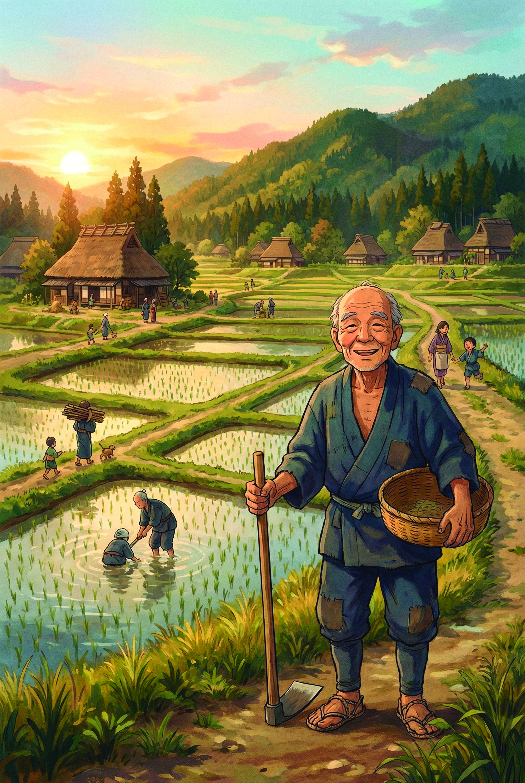 Detalhe Japanese Rice Field